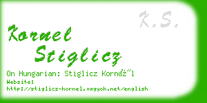 kornel stiglicz business card
